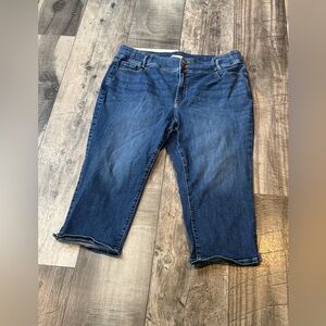 Lane Bryant Flex Magic Waistband High Rise Skinny Tighter Tummy Capri Jeans 24